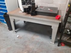Steel surface table 5’ with granite surface block 2’