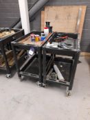 2 x Plastic trolleys, with contents