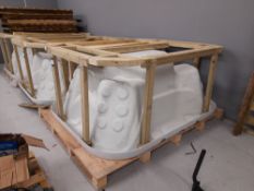 Part complete hot tub comprising fibreglass hot tu