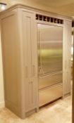 Liebherr Fridge Freezer model ECBN6156 to grey kitchen unit with 2 x pull out larders and wine