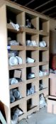 Contents to pigeon hole storage unit to include plastic ducting components