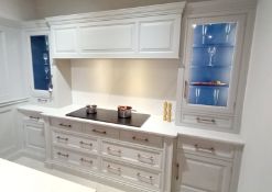 Pavillion grey in frame kitchen unit with Silestone worktop & backsplash. Overall dimensions