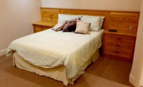 European solid oak in frame bedroom to include all in one bed & bedside drawer unit, 3 door