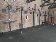7x Rouge Fitness Wall Mounted Workout Stations for Chin Ups, Squats, Deadlifts Etc. Approx 9ft x