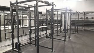 3x BLKBOX Exercise Racks Including Chin Up Handles And Bars, Barbell Rests, Weight Holders With