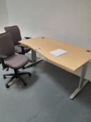 Office Desk And 2 Pledge Wheeled Adjustable Office Chairs