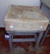 Approx. 600mm x 600mm wooden butchers chopping blo
