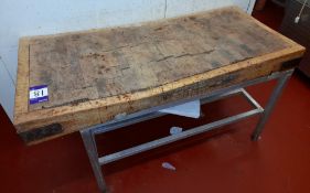 Approx. 1400 x 600mm wooden butcher block with tab