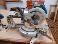 Makita LS1214 pull down chop saw, 240V (Located in Axminster, Devon)