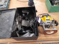 Dewalt DW625E 240V hand held router with case (Located in Axminster, Devon)