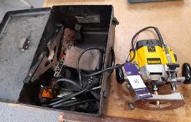 Dewalt DW625E 240V hand held router with case (Located in Axminster, Devon)