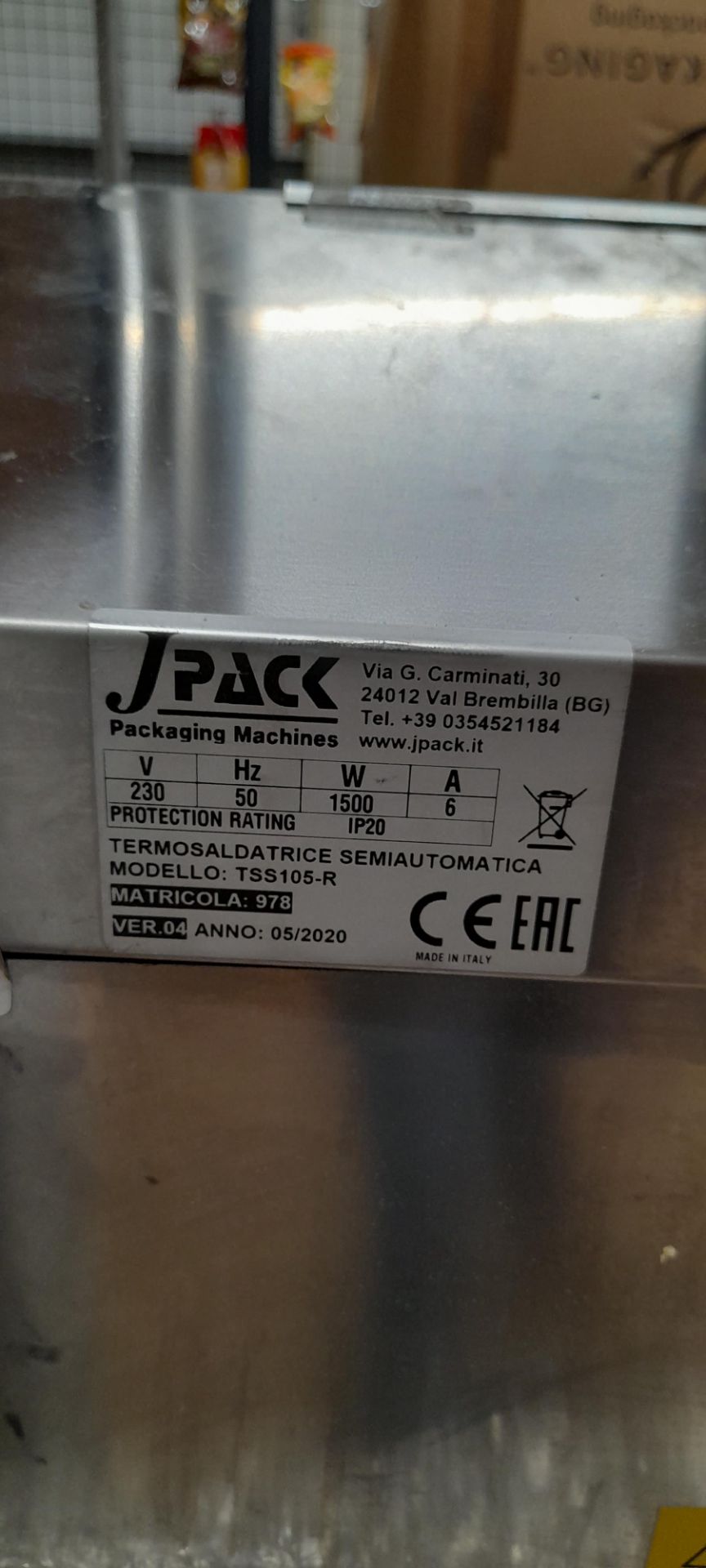 Jpack TSS105R Thermo Sealing Machine, 2020 (with one drawer) – Located on First Floor - Image 3 of 5