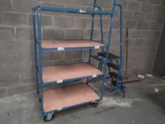4 Tier mobile cart with steps
