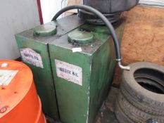 2 waste oil tanks to pallet