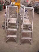 2x Chase 2-step Checkered Platform Ladders