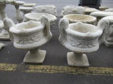 2x 2 Handled Urn Planters on Stands