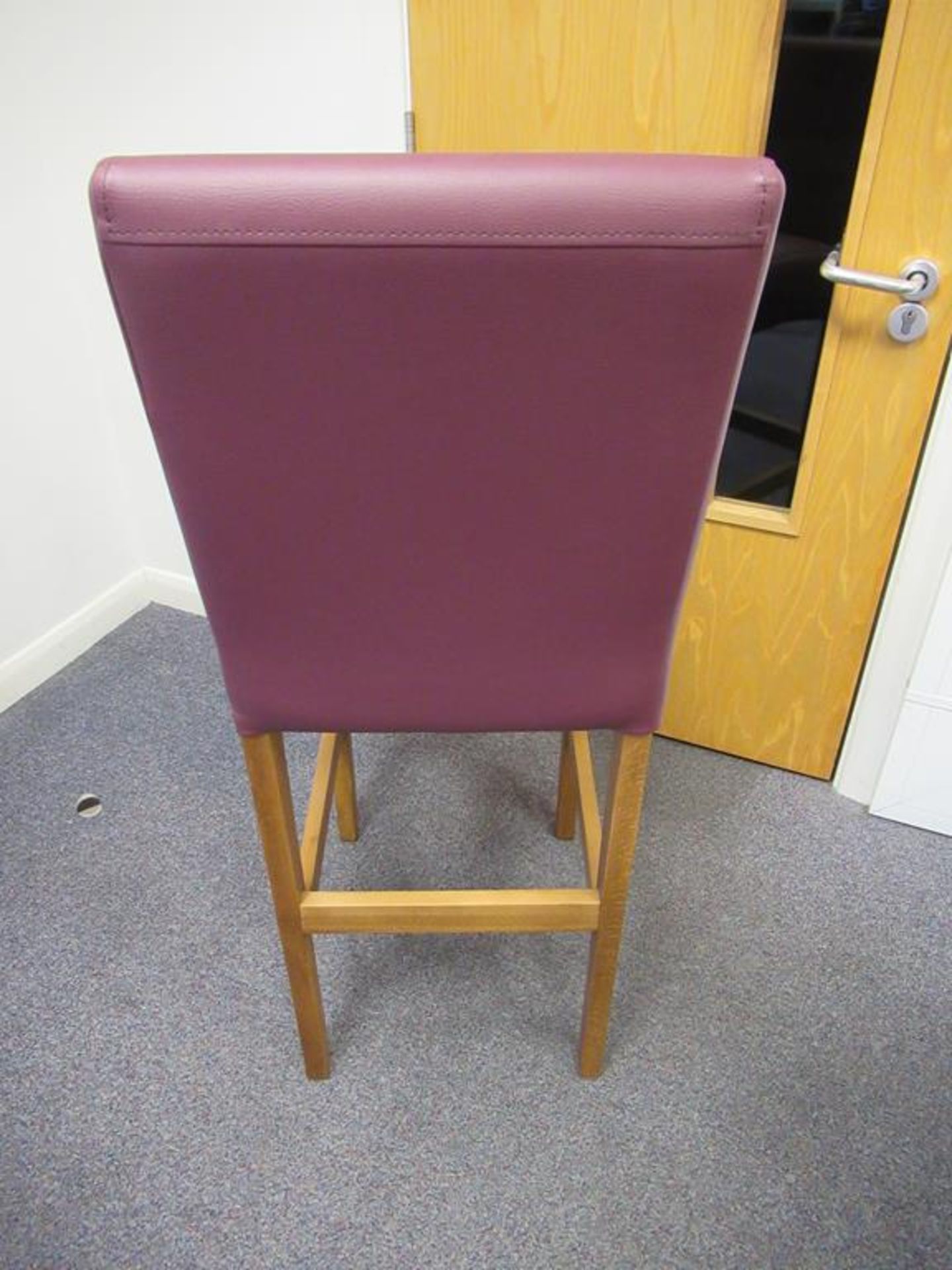 Two Leather Barstools - 1x Wine, 1x Gum. - Image 6 of 7