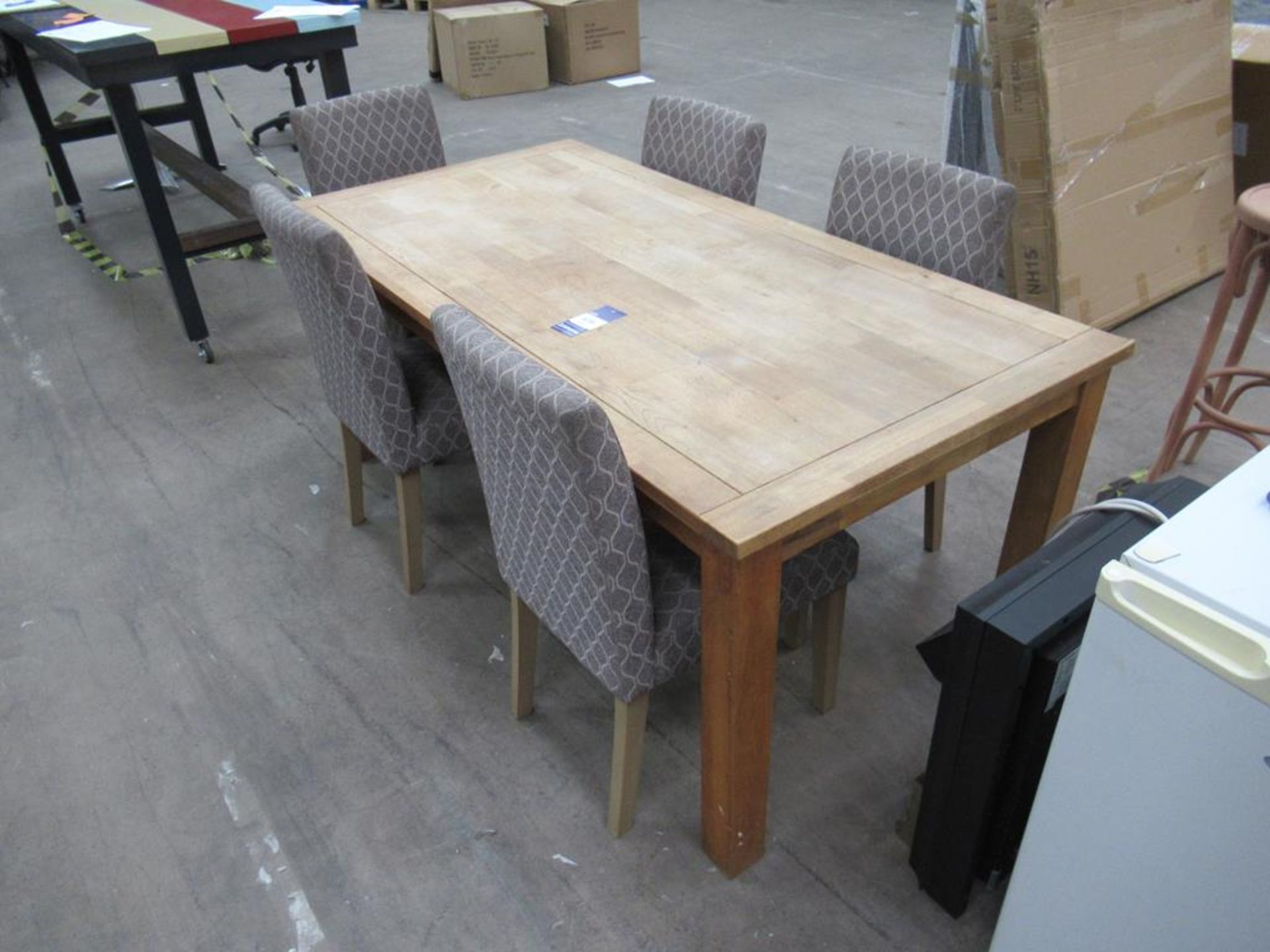 Dining Table and 5x Chairs (H750mm x W1800mm x D900mm) - Image 4 of 11