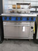 Blue Seal six burner gas cooker on two castors 900mmx900mmx800mm