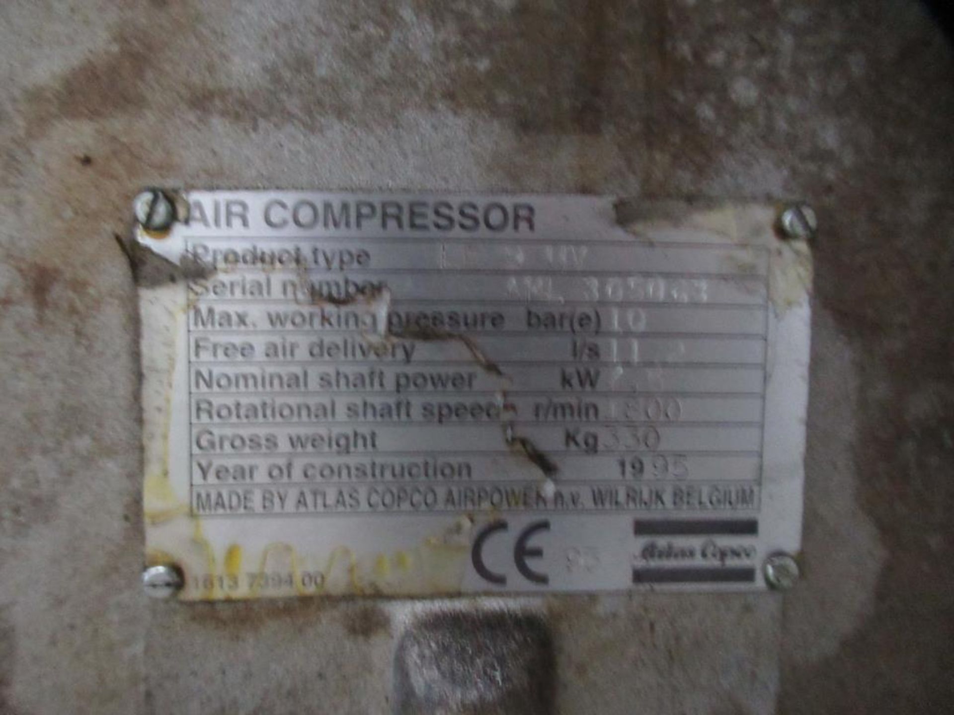 Atlas Copco LE9UV Compressor and Air Receiver - Image 3 of 6