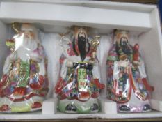 A 3pc Set of Sanxing Deities - 12" (boxed)