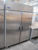 Bennet S100K04 commercial stainless steel double dour freezer on wheels