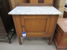 Early Detailed Marble Topped Wash Cabinet