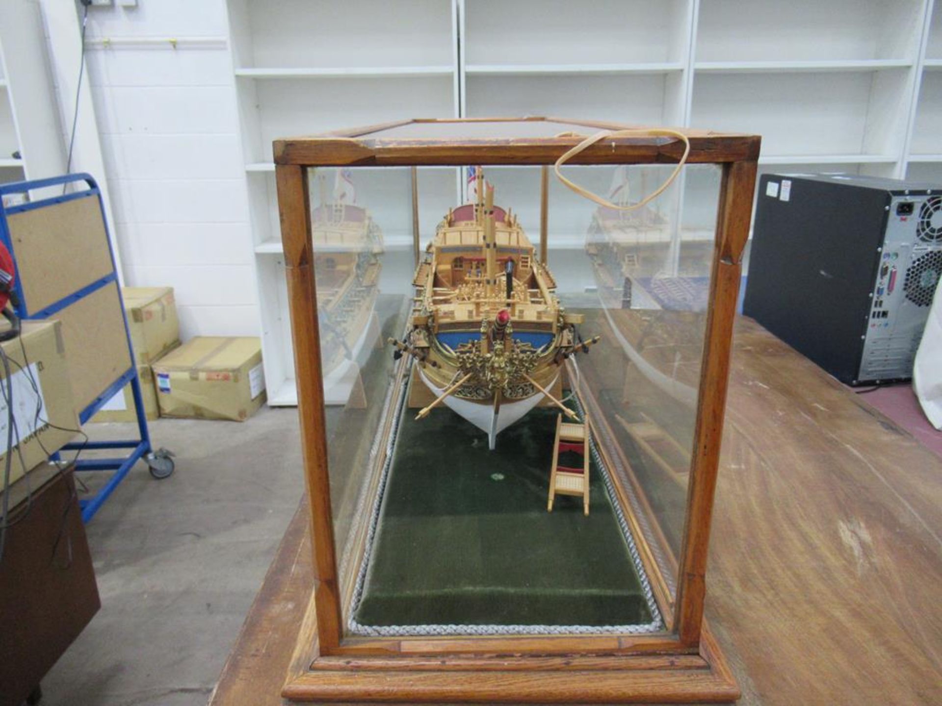 Royal Caroline Model Boat in Glass Cabinet - Image 2 of 12