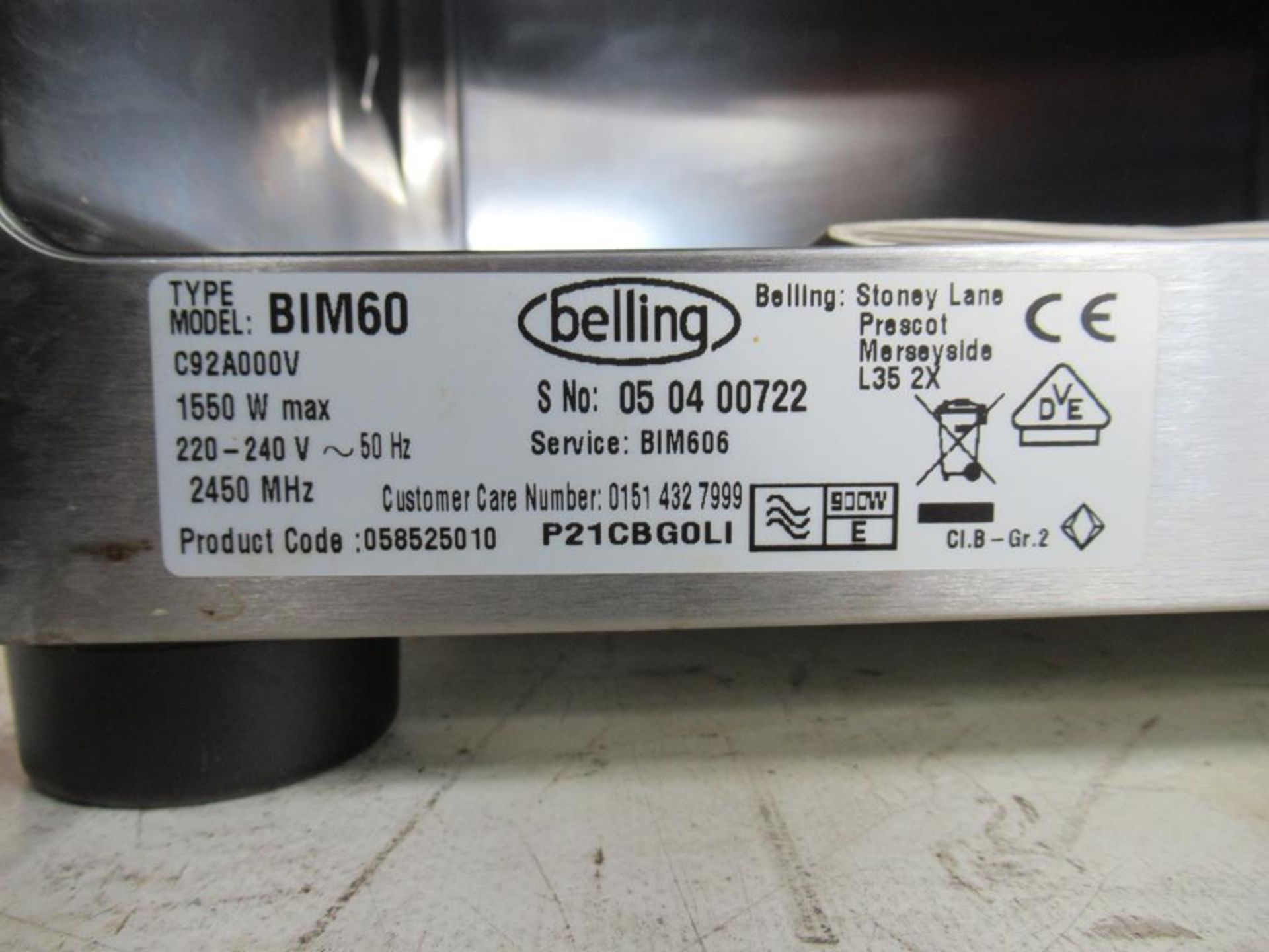 Belling BIM60 1550W Max Microwave - Image 3 of 4