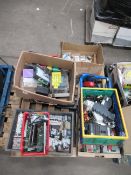 A pallet of various electrical consumables etc. Please note this lot has a lift out fee of £12 plus