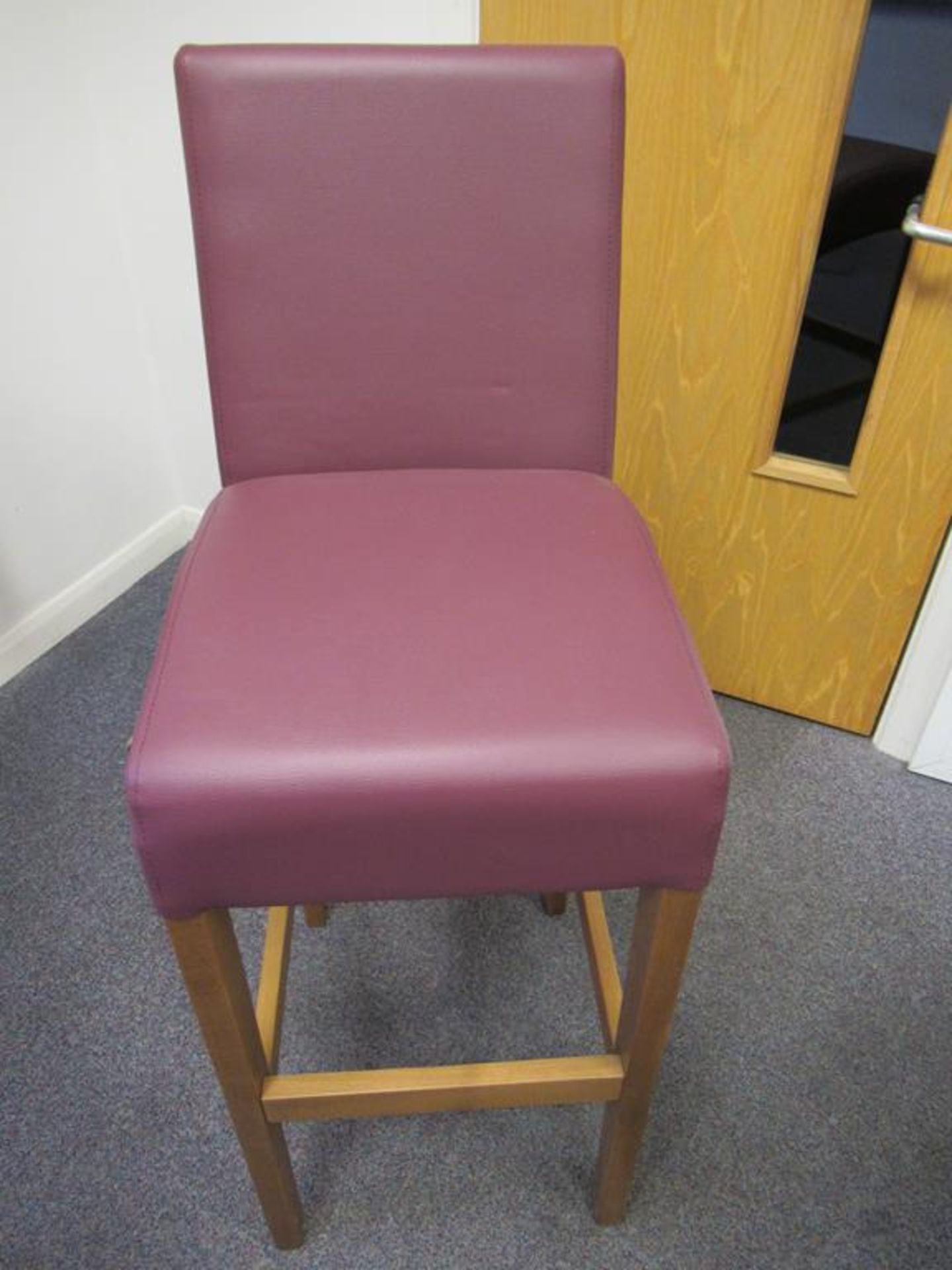 Two Leather Barstools - 1x Wine, 1x Gum. - Image 4 of 7