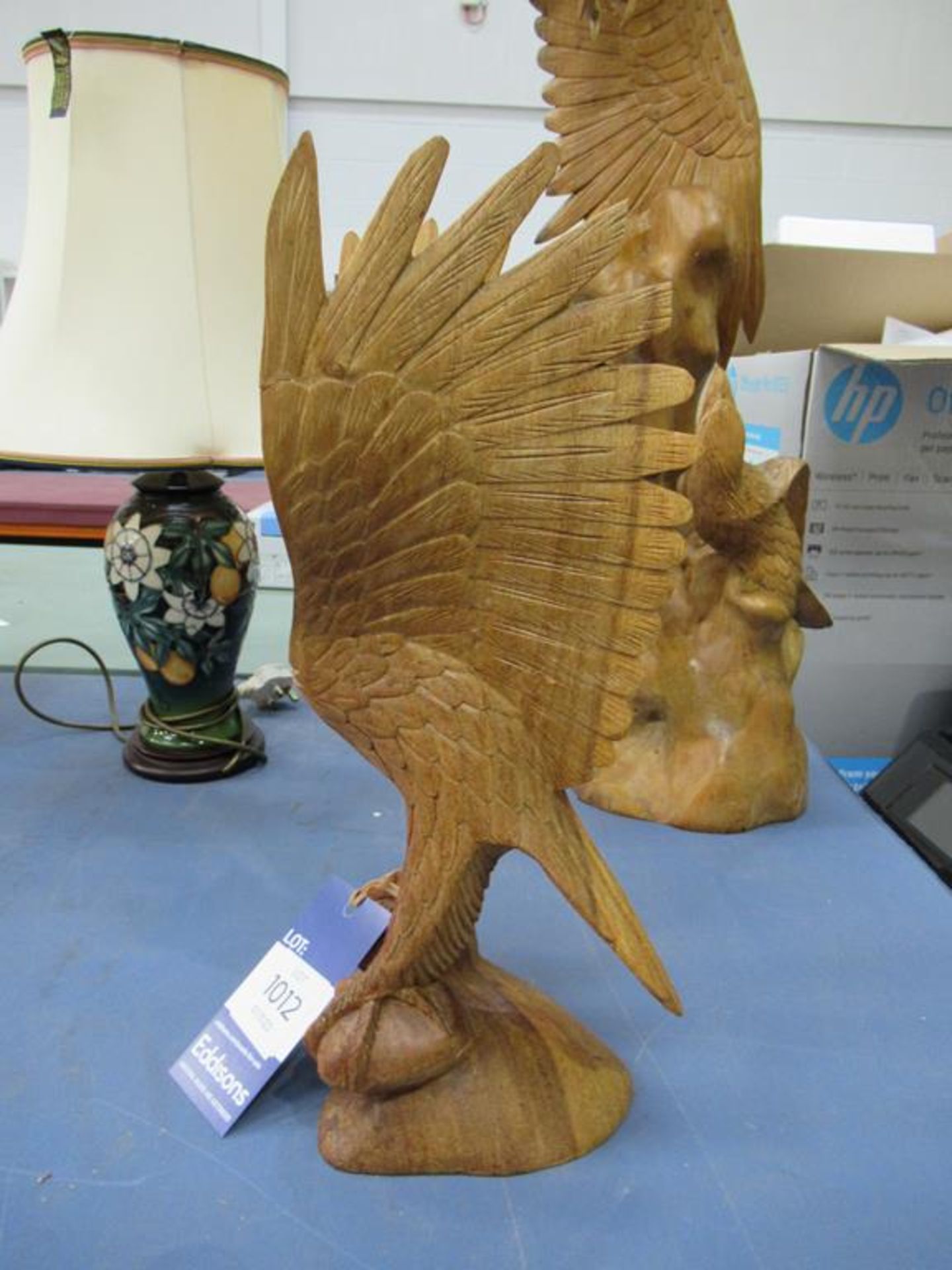 2x Carved Wooden Eagle Figures - 1x 4ft Tall - Image 3 of 16
