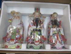 A 3pc Set of Sanxing Deities - 12" (boxed)