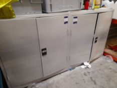 2 x Metal Double Door Cupboards and Contents