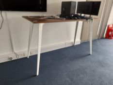 Dark Wood Topped Console/Standing Desk. Approx. 1800mm x 800mm x 1100mm High