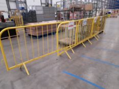 10 x Sections of Yellow Safety Barriers