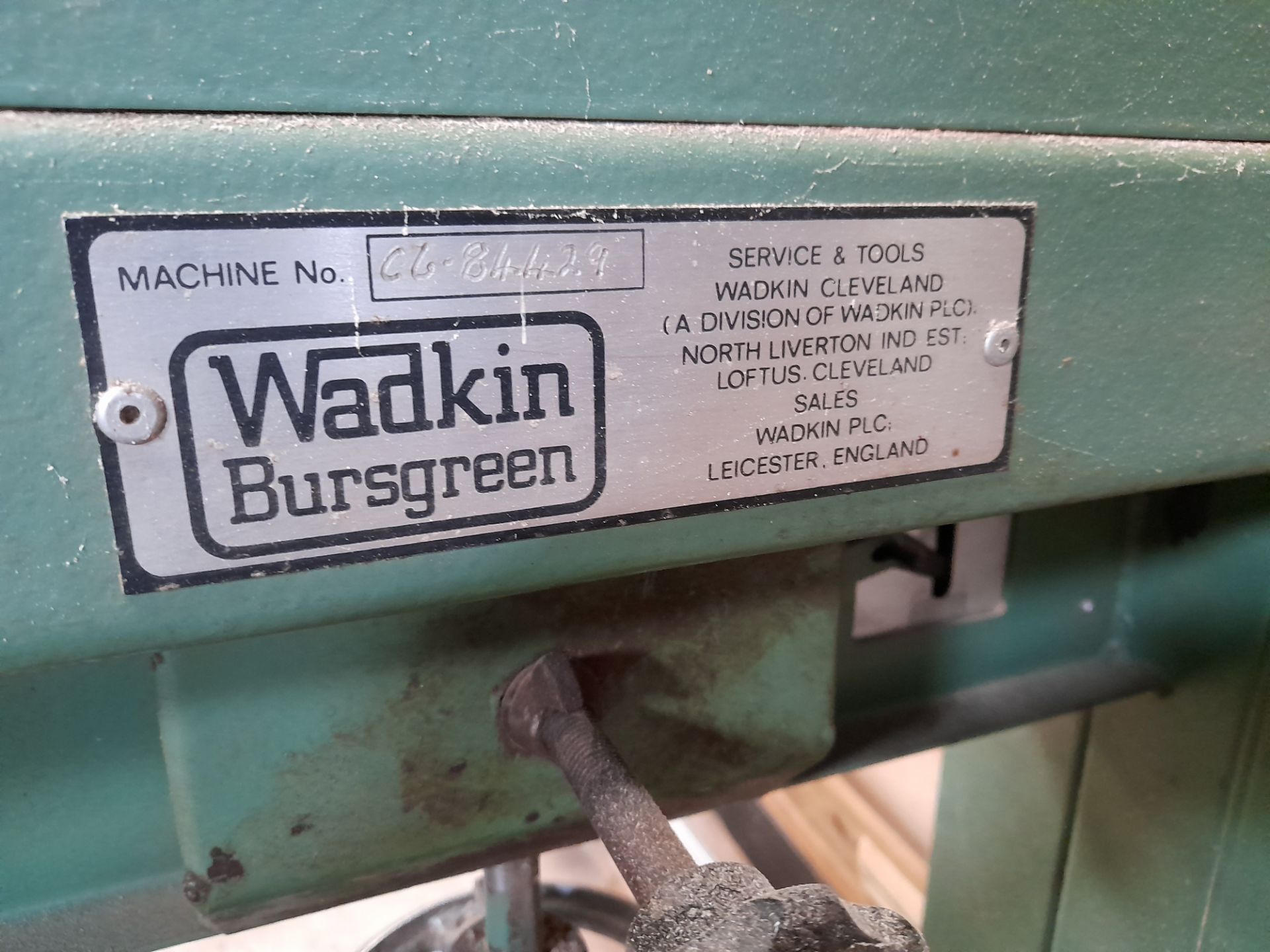 Wadkin CG Bandsaw, Serial Number CG-84429 A Risk A - Bild 4 aus 4