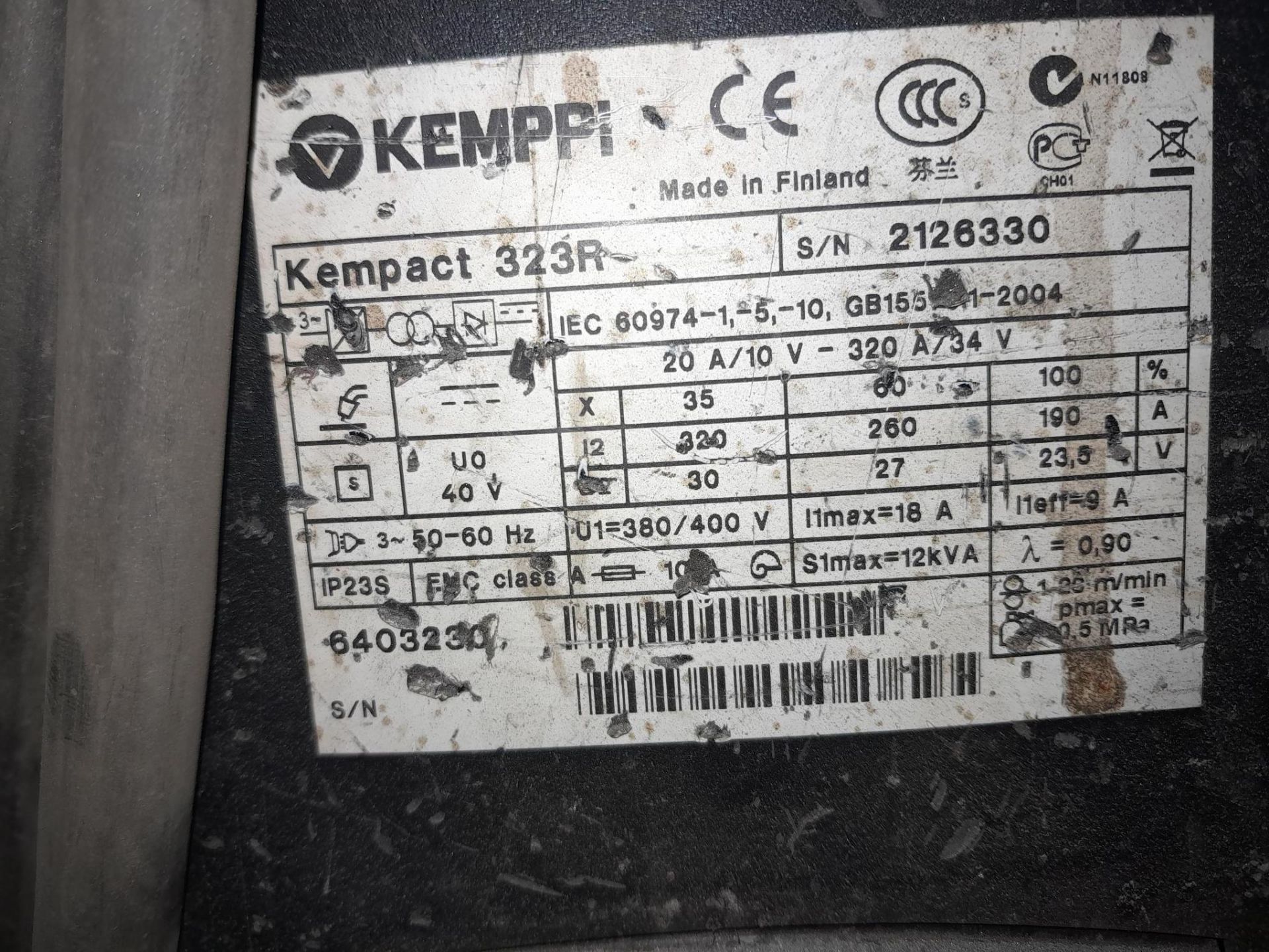 Kemppi Kempact 323R tig welding set, Serial Number - Image 2 of 2