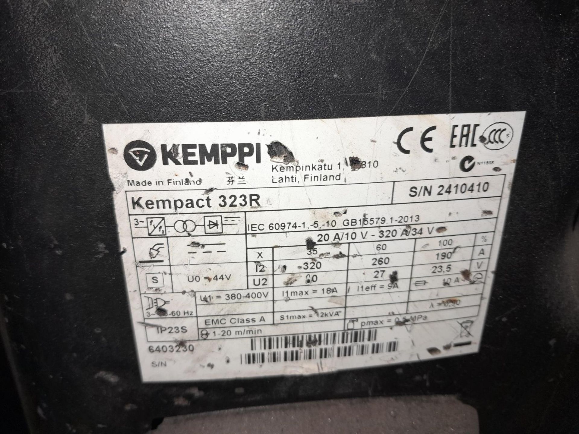 Kemppi Kempact 323R tig welding set, Serial Number - Bild 3 aus 3