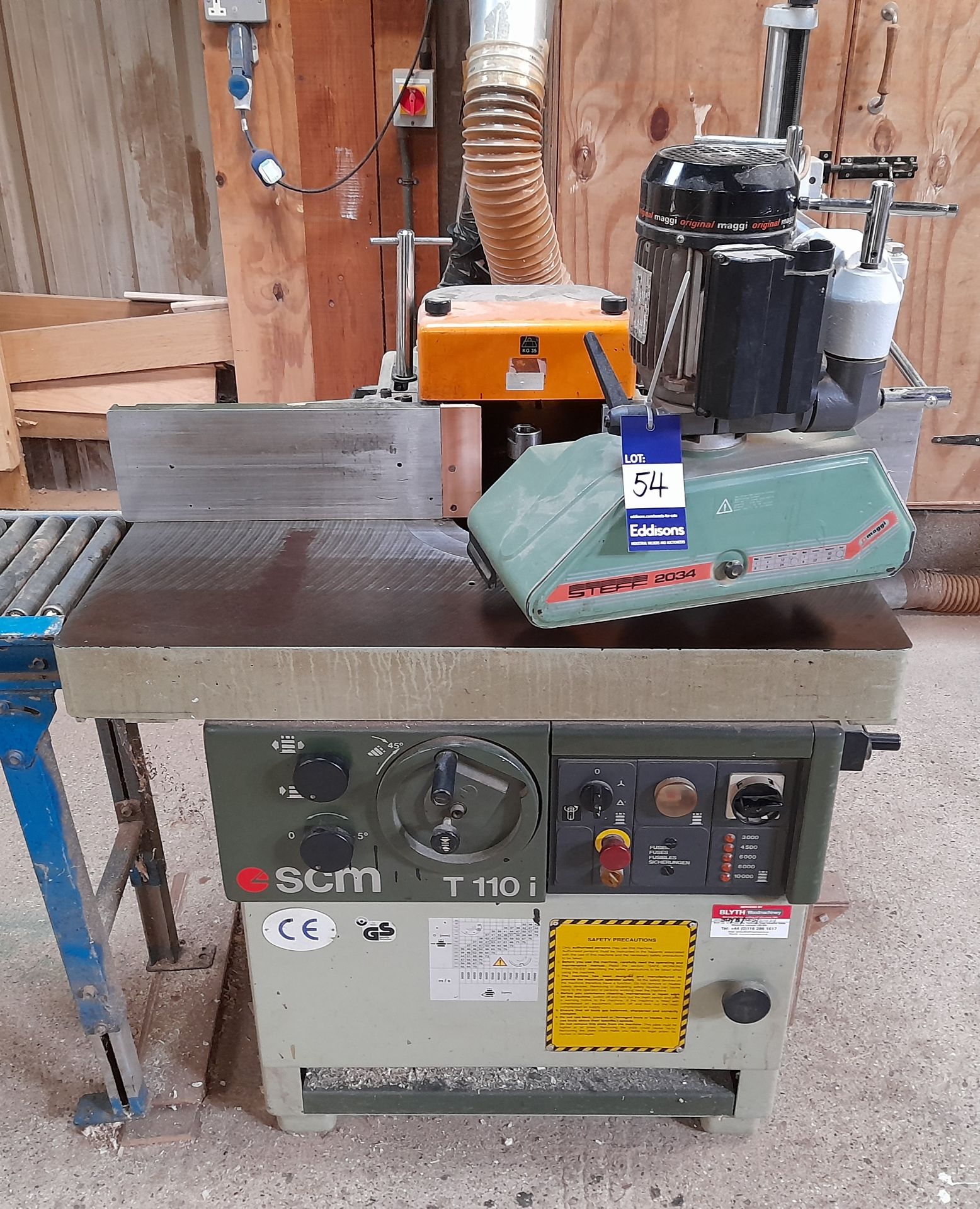 SCM T110 Spindle Moulder with Steff 2034 Power Fee