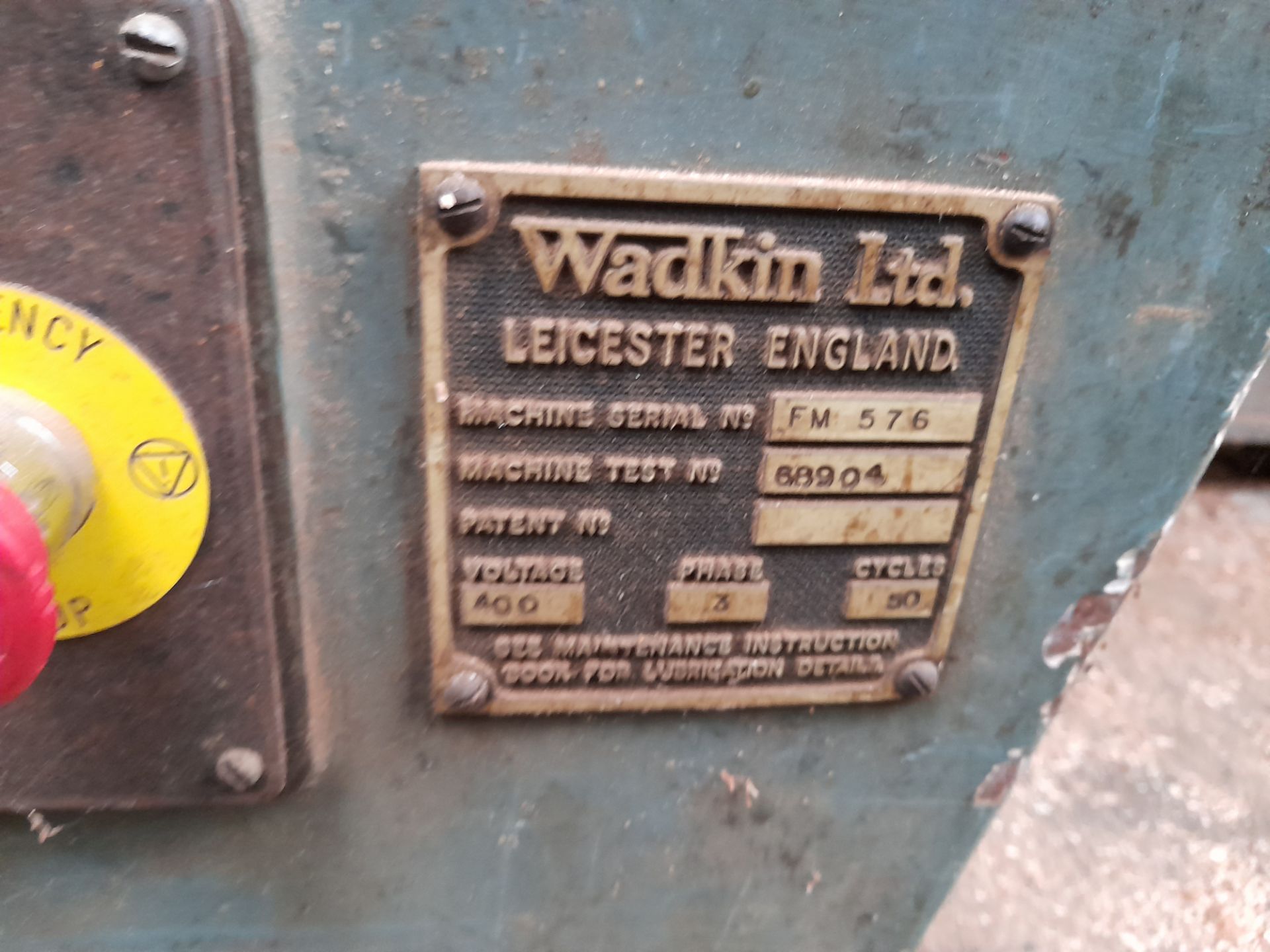 Wadkin FM throughfeed Planer, Serial Number FM576 - Image 2 of 3