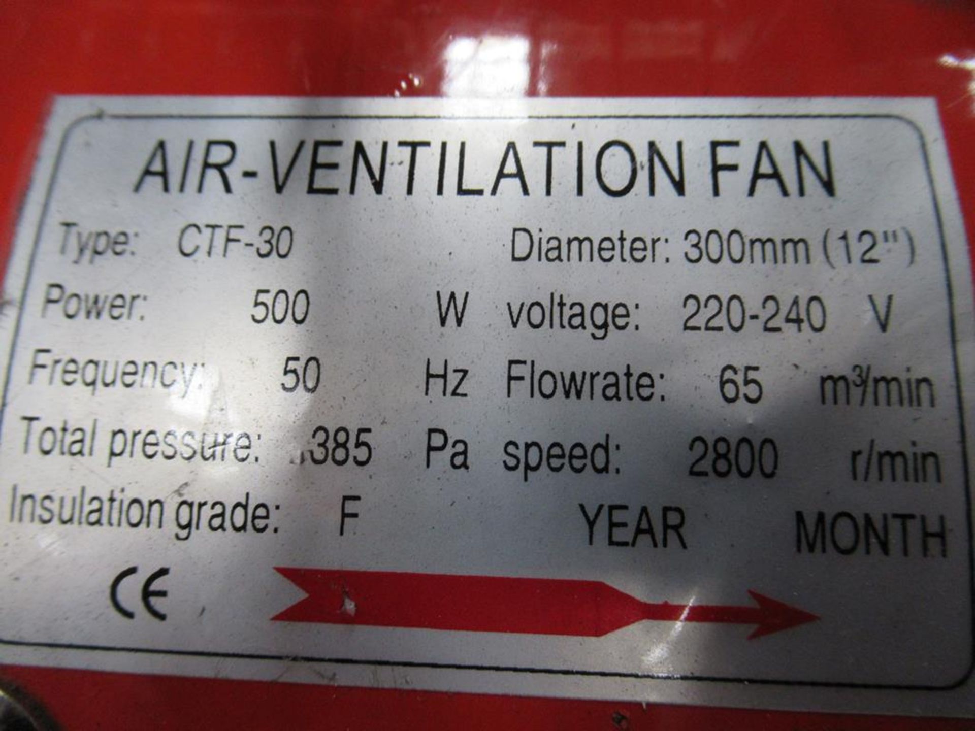 300mm Air Ventilation Fan 220-240V - Image 2 of 2