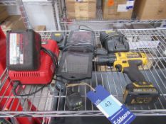 DeWalt Cordless Drill with 1x Battery and Charger, Snap-on CTB8185 Battery & Charger, Sealey Solar P