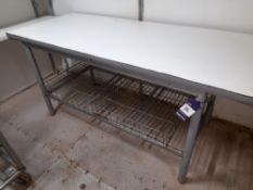 Approx. 1850mm x 770 plastic topped prep table