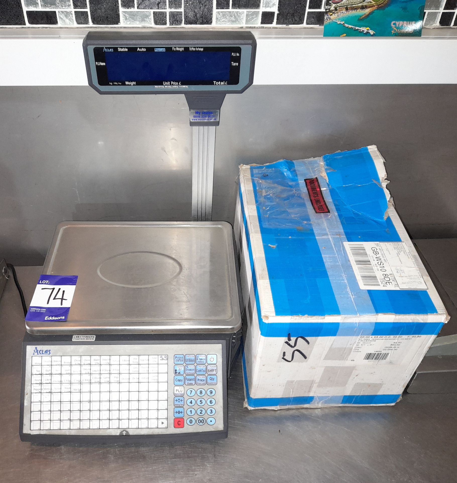 ACLAS LS2X barcode labelling scales with part box