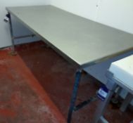 Approx. 1800mm x 850mm stainless steel prep table