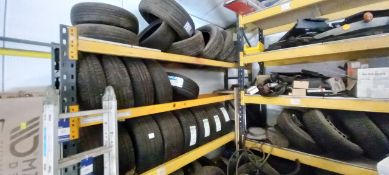 Quantity of new and used tyres to mezzanine (appro