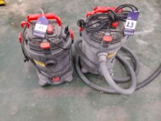 2 x Trend T33A 25L industrial vacuum cleaners, 240