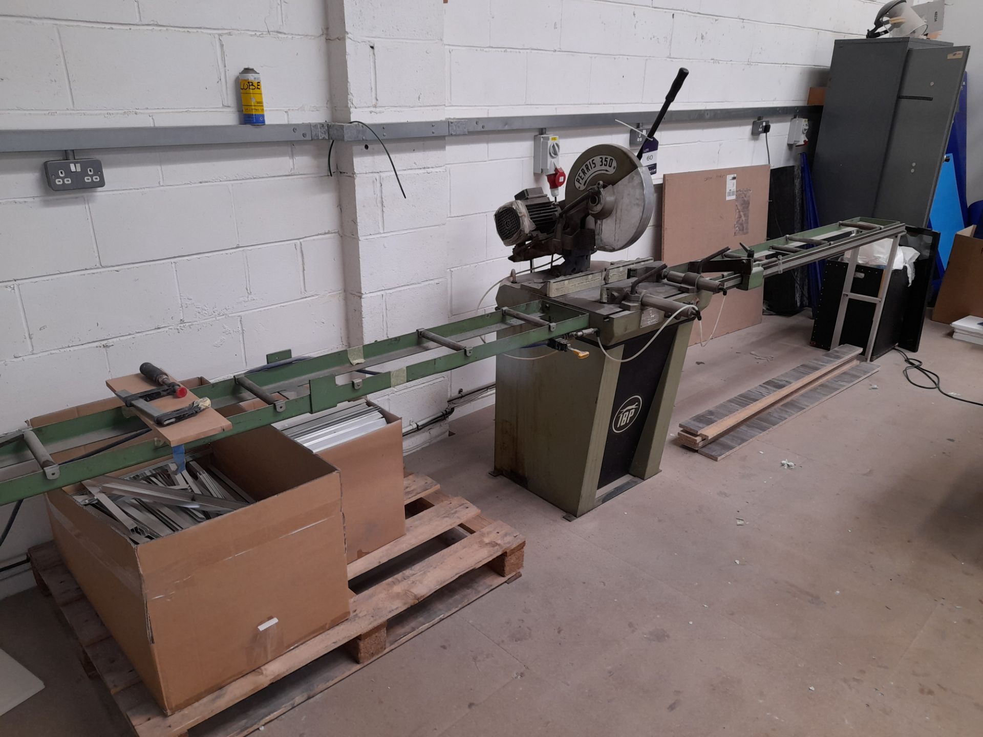 IBP Perris 350 Cut Off Saw, with roller infeed & o