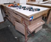 Joinery workbench with under storage, various powe